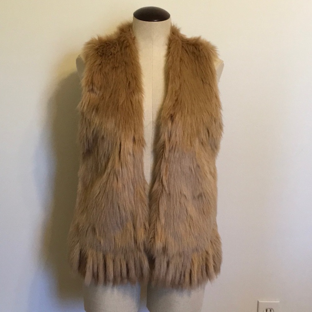 Vintage Ellison Blond Faux Fur Sleeveless Vest Size Medium